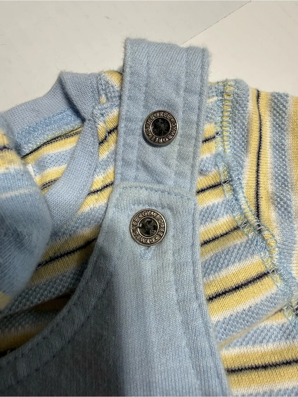 Vintage 1998 Gymboree Rainbow Tag Blue Overalls‎ Striped Onesie Socks Set NB